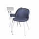 VENTURE DESIGN Polar spisebordsett, m. 4 stoler - hvit MDF/hvit metall og bl polyester/hvit metall