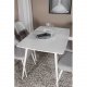 VENTURE DESIGN Polar spisebordsett, m. 4 stoler - hvit MDF/hvit metall og lys gr polyester/hvit metall