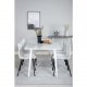 VENTURE DESIGN Polar spisebordsett, m. 6 stoler - hvit MDF/hvit metall og hvit plast/svart metall