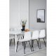 VENTURE DESIGN Polar spisebordsett, m. 6 stoler - hvit MDF/hvit metall og hvit plast/svart metall