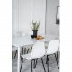 VENTURE DESIGN Polar spisebordsett, m. 6 stoler - hvit MDF/hvit metall og hvit plast/svart metall