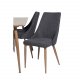 VENTURE DESIGN Polar spisebordsett, m. 6 stoler - brun valnttfolie MDF og sort stoff/foliemetall