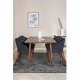VENTURE DESIGN Polar spisebordsst, m. 6 stole -  brun valnddefolie MDF/metal, sort stof/foliemetal