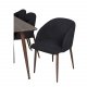 VENTURE DESIGN Polar spisebordsst, m. 6 stole -  brun valnddefolie MDF/metal, sort stof/foliemetal