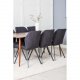 VENTURE DESIGN Polar spisebordsett, m. 6 stoler - brun valnttfolie MDF/metall, sort stoff/svart metall