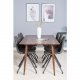VENTURE DESIGN Polar spisebordsst, m. 6 stole -  brun valnddefolie MDF/metal, sort PU/sort metal