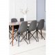VENTURE DESIGN Polar spisebordsst, m. 6 stole -  brun valnddefolie MDF/metal, sort PU/sort metal