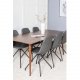 VENTURE DESIGN Polar spisebordsst, m. 6 stole -  brun valnddefolie MDF/metal, sort PU/sort metal