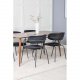 VENTURE DESIGN Polar spisebordsett, m. 4 stoler - brun valnttfolie MDF/metall, sort flyel/metall