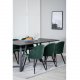 VENTURE DESIGN Marina spisebordsst, m. 6 stole - sort finer/sort metal og grn fljl/sort metal