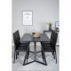 VENTURE DESIGN Marina Matbordsset, med 6 Stolar - Svart Fanér / Svart Metall och Svart PU / Svart Metall
