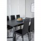 VENTURE DESIGN Marina Matbordsset, med 6 Stolar - Svart Fanér / Svart Metall och Svart PU / Svart Metall