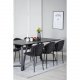 VENTURE DESIGN Marina spisebordsst, m. 6 stole - sort finer/sort metal og sort stof/sort metal
