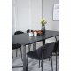 VENTURE DESIGN Marina spisebordsst, m. 6 stole - sort finer/sort metal og sort stof/sort metal