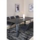 VENTURE DESIGN Marina spisebordsst, m. 6 stole - sort finer/sort metal og sort stof/sort metal