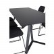 VENTURE DESIGN Marina spisebordsst, m. 6 stole - sort finer/sort metal og sort stof/sort metal