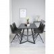 VENTURE DESIGN Marina spisebordsst, m. 6 stole - sort finer/sort metal og sort PU/sort metal