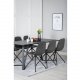 VENTURE DESIGN Marina spisebordsst, m. 6 stole - sort finer/sort metal og sort PU/sort metal