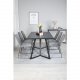 VENTURE DESIGN Marina spisebordsst, m. 6 stole - sort finer/sort metal og gr fljl/sort metal