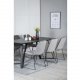VENTURE DESIGN Marina spisebordsst, m. 6 stole - sort finer/sort metal og gr fljl/sort metal