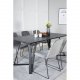 VENTURE DESIGN Marina spisebordsst, m. 6 stole - sort finer/sort metal og gr fljl/sort metal