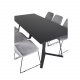 VENTURE DESIGN Marina spisebordsst, m. 6 stole - sort finer/sort metal og gr fljl/sort metal