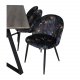 VENTURE DESIGN Marina spisebordsst, m. 6 stole - gr finer/sort metal og multi stof/sort metal