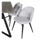 VENTURE DESIGN Marina spisebordsst, m. 6 stole - gr finer/sort metal og lysegr stof/sort metal