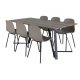VENTURE DESIGN Marina spisebordsst, m. 6 stole - gr finer/sort metal og khaki plastik/sort metal