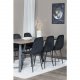 VENTURE DESIGN Marina spisebordsst, m. 6 stole - gr finer/sort metal og sort fljl/sort metal