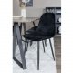 VENTURE DESIGN Marina spisebordsst, m. 6 stole - gr finer/sort metal og sort fljl/sort metal
