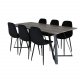 VENTURE DESIGN Marina spisebordsst, m. 6 stole - gr finer/sort metal og sort fljl/sort metal