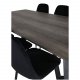 VENTURE DESIGN Marina spisebordsst, m. 6 stole - gr finer/sort metal og sort fljl/sort metal