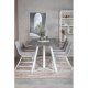 VENTURE DESIGN Marina spisebordsst, m. 6 stole - gr finer/hvid metal og hvid rattan/hvid metal