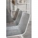 VENTURE DESIGN Marina spisebordsst, m. 6 stole - gr finer/hvid metal og hvid rattan/hvid metal