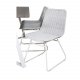 VENTURE DESIGN Marina spisebordsst, m. 6 stole - gr finer/hvid metal og hvid rattan/hvid metal