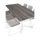 VENTURE DESIGN Marina spisebordsst, m. 6 stole - gr finer/hvid metal og hvid rattan/hvid metal