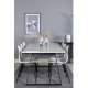 VENTURE DESIGN Estelle spisebordsst, m. 6 stole, hvid marmor/sort metal og hvid plastik/sort metal