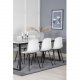 VENTURE DESIGN Estelle spisebordsst, m. 6 stole, hvid marmor/sort metal og hvid plastik/sort metal