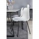 VENTURE DESIGN Estelle spisebordsst, m. 6 stole, hvid marmor/sort metal og hvid plastik/sort metal