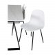 VENTURE DESIGN Estelle spisebordsst, m. 6 stole, hvid marmor/sort metal og hvid plastik/sort metal