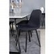 VENTURE DESIGN Estelle spisebordsst, m. 6 stole - hvid marmor/sort metal og sort stof/sort metal