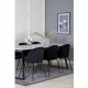 VENTURE DESIGN Estelle spisebordsst, m. 6 stole - hvid marmor/sort metal og sort fljl/sort metal