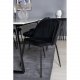 VENTURE DESIGN Estelle spisebordsst, m. 6 stole - hvid marmor/sort metal og sort fljl/sort metal