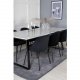 VENTURE DESIGN Estelle spisebordsst, m. 6 stole - hvid marmor/sort metal og sort fljl/sort metal