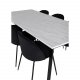 VENTURE DESIGN Estelle spisebordsst, m. 6 stole - hvid marmor/sort metal og sort fljl/sort metal