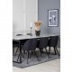 VENTURE DESIGN Estelle spisebordsst, m. 6 stole - hvid marmor/sort metal og sort stof/sort metal