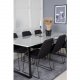 VENTURE DESIGN Estelle spisebordsst, m. 6 stole - hvid marmor/sort metal og sort stof/sort metal