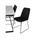 VENTURE DESIGN Estelle spisebordsst, m. 6 stole - hvid marmor/sort metal og sort stof/sort metal