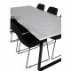 VENTURE DESIGN Estelle spisebordsst, m. 6 stole - hvid marmor/sort metal og sort stof/sort metal